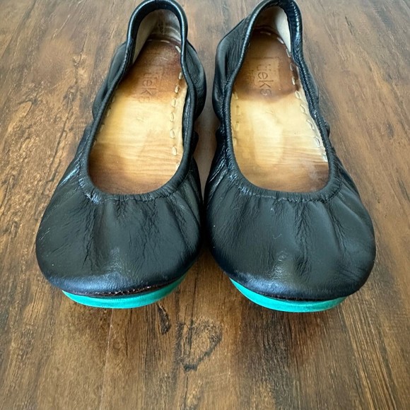 TIEKS by Gavrieli Slip-On Ballet Flats in Black Leather Foldable - Picture 4 of 9